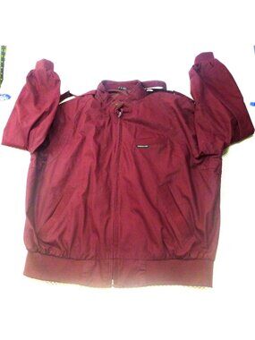 Members Only Maroon Windbreaker Jacket L Zipper & Snap Closure Lightweight Retro